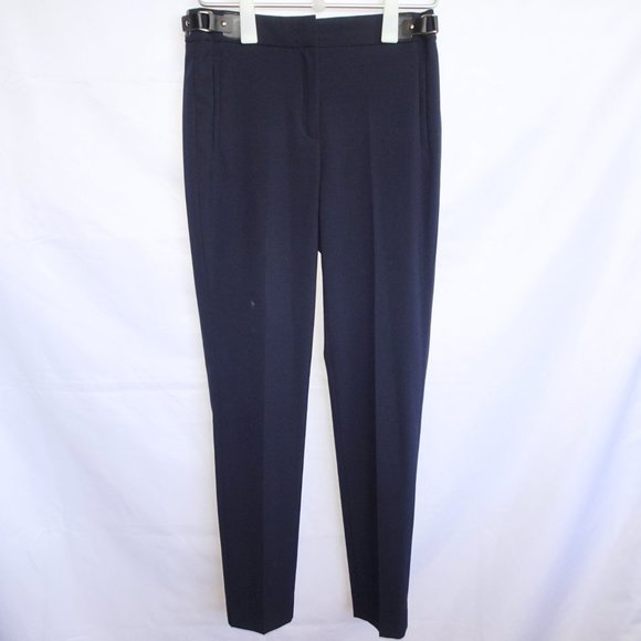 Zara Navy Faux Buckle Dress Pants - Picture 1 of 4